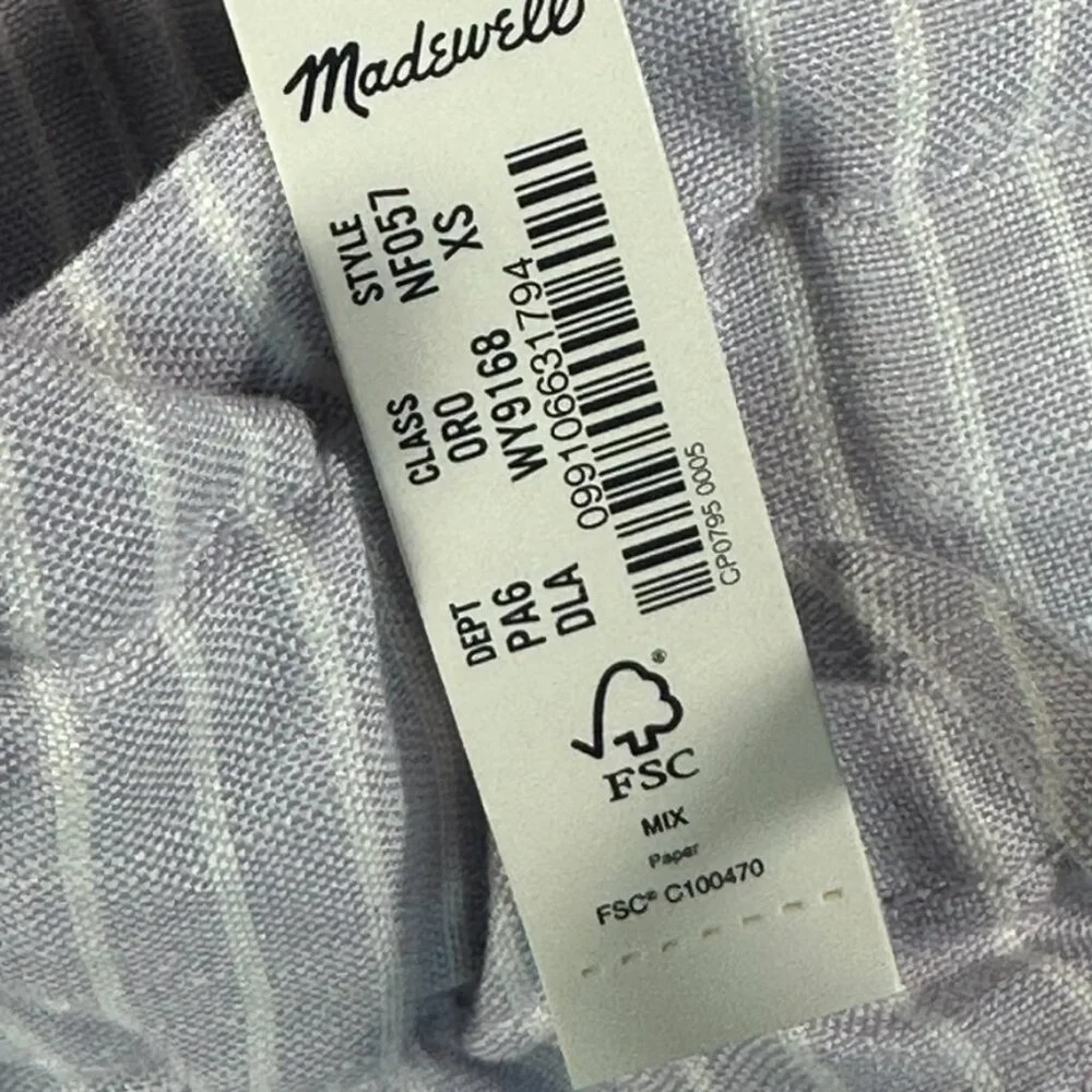 Madewell Womens Stripe-Play Drawstring Pull-On Paperbag Shorts XS Purple Wht NWT - Picture 6 of 11